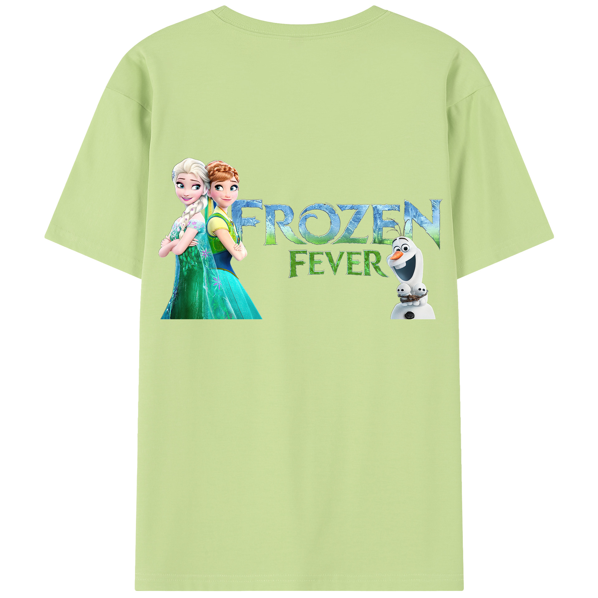 （画像用） アナと雪の女王 アンナ エルサ Frozen Anna Elsa 綿100％半袖Tシャツ（背面プリント）
